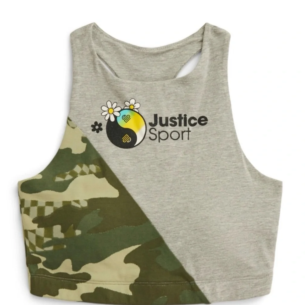 Justice Girls Sport Bras Two Pack Longline Racerback & Removible Pads.NWT